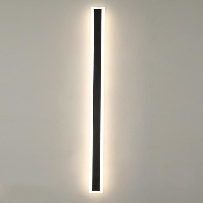 Edge Radiance Linear Metal LED Outdoor Wall Lamp, Black/White - Cueteks