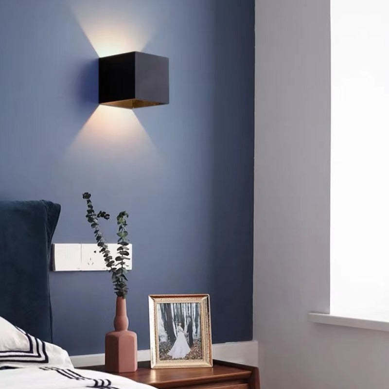 Orr Modern Adjustable Square Outdoor Wall Lamp LED, Black/White - Cueteks