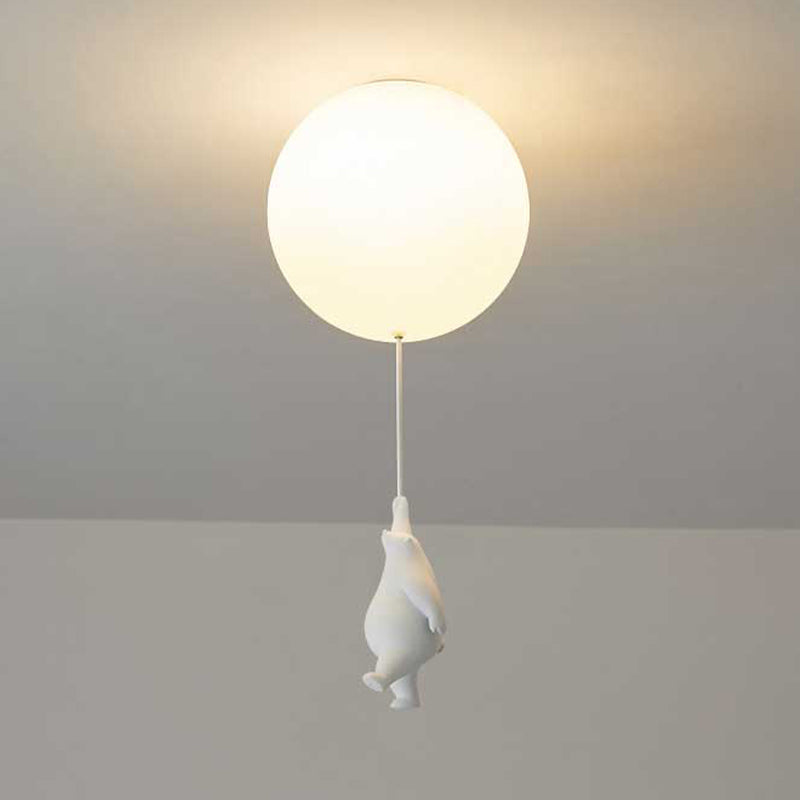 Fateh Bear Balloon LED Flush Mount Ceiling Light 3 Style White - Cueteks