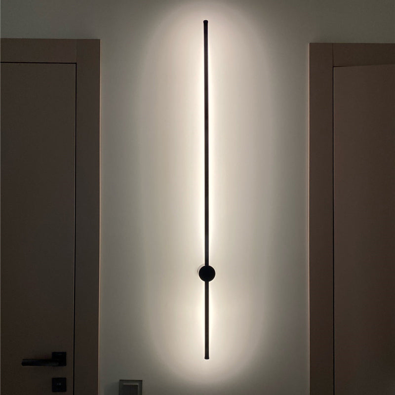 Edge Minimalist Rotatable Linear Outdoor Wall Lamp Black Corridor - Cueteks