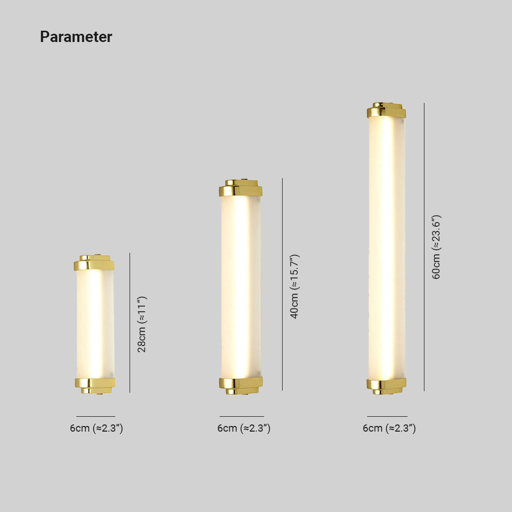 Edge Minimalist Cylindrical Metal Outdoor Wall Lamp, Black/Gold/Silver - Cueteks