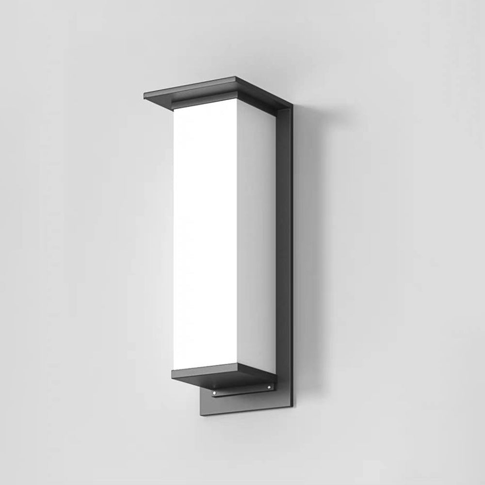 Orr Moden Solar Rectangular Metal/Acrylic Outdoor Wall Lamp, White/Black - Cueteks