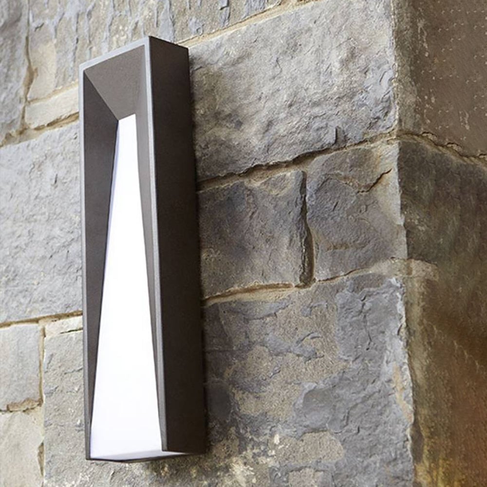 Orr Modern Rectangular Metal Outdoor Wall Lamp, Black/White - Cueteks