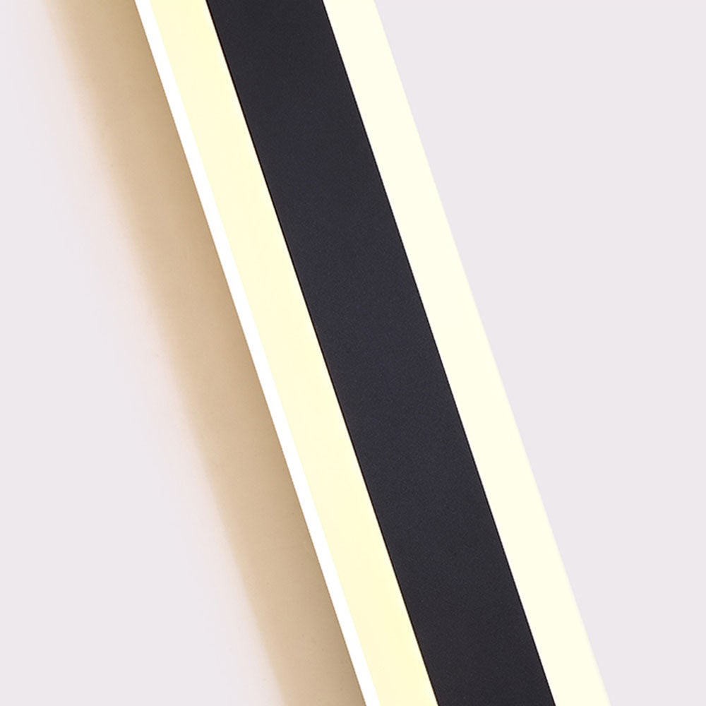 Close front view of Orr’s textured Black central panel and two illuminated white side strips