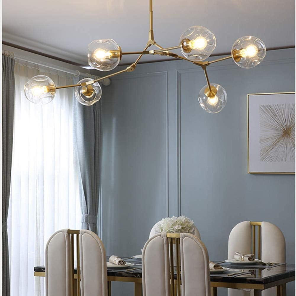 Valentina Nordic Modern Glass Pendant Light Clear Bubble - Cueteks