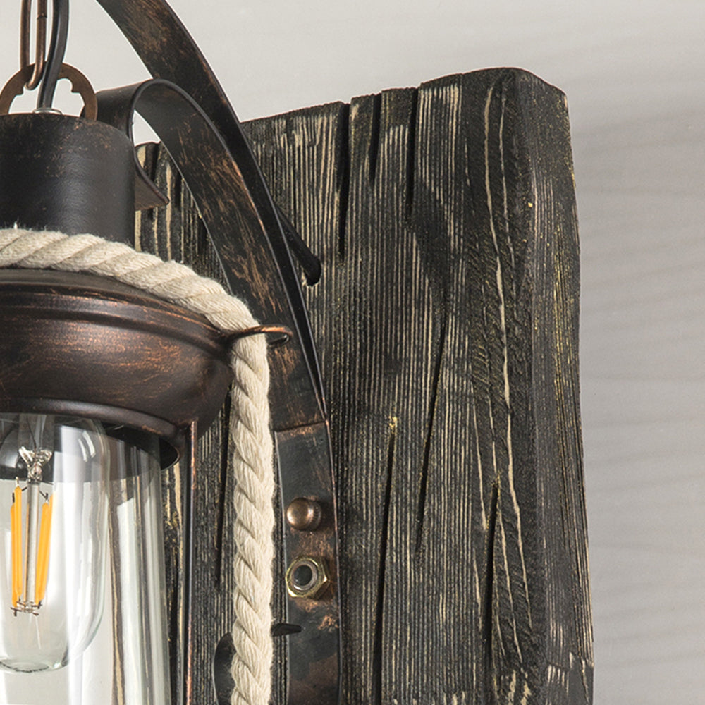 Alessio grooved dark wooden backboard and metal mounting bracket detail