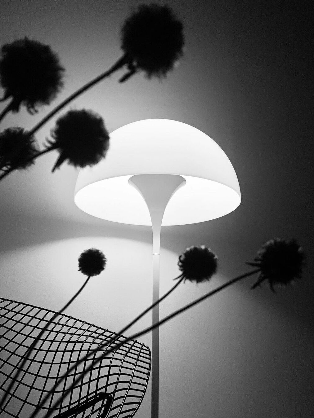 Mid-Century Acrylic Panthella Floor Lamp in White - Cueteks