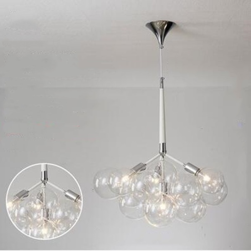 Valentina Nordic Luxury Clear Bubble Pendant Light , White/Black/Coffee - Cueteks