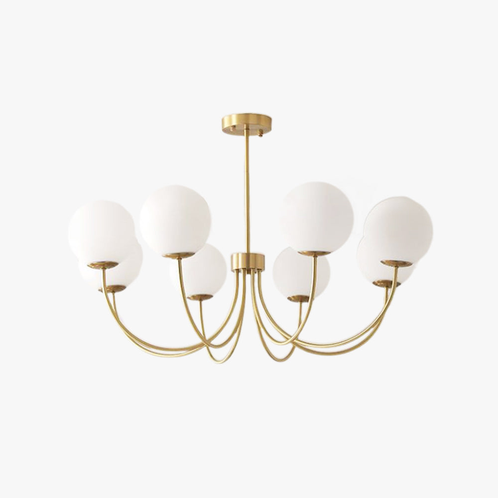 Valentina Modern Ball Bubble Metal/Glass Chandelier, Gold - Cueteks