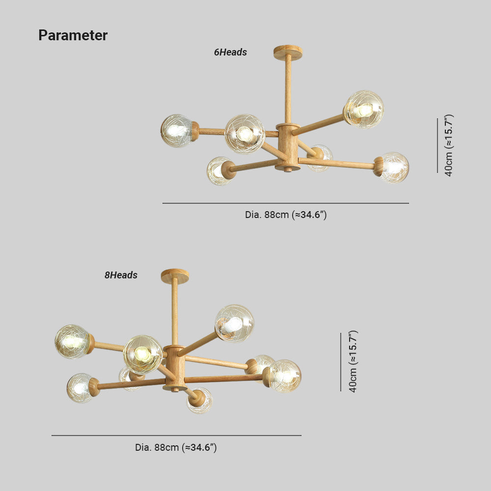 Ozawa 6-head and 8-head drawing showing 88 cm diameter and 40 cm body height for both