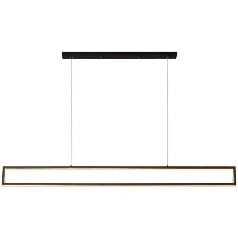 Front view of the Edge open rectangular light frame and two suspension wires