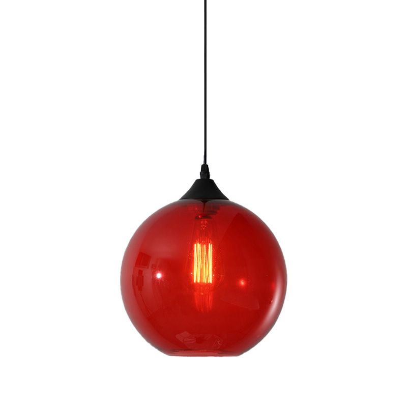 Isolated Red glass globe pendant