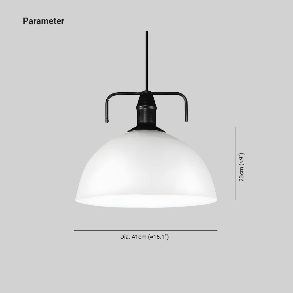 White dome chart showing 41 cm diameter and 23 cm shade height