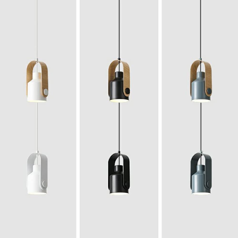 White, black and silver-grey Morandi pendants in straight and tilted poses