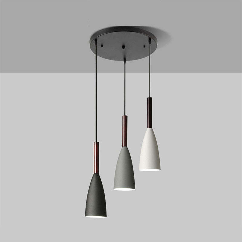 Morandi Kitchen Island Pendant Light Cluster, Wood/Metal - Cueteks