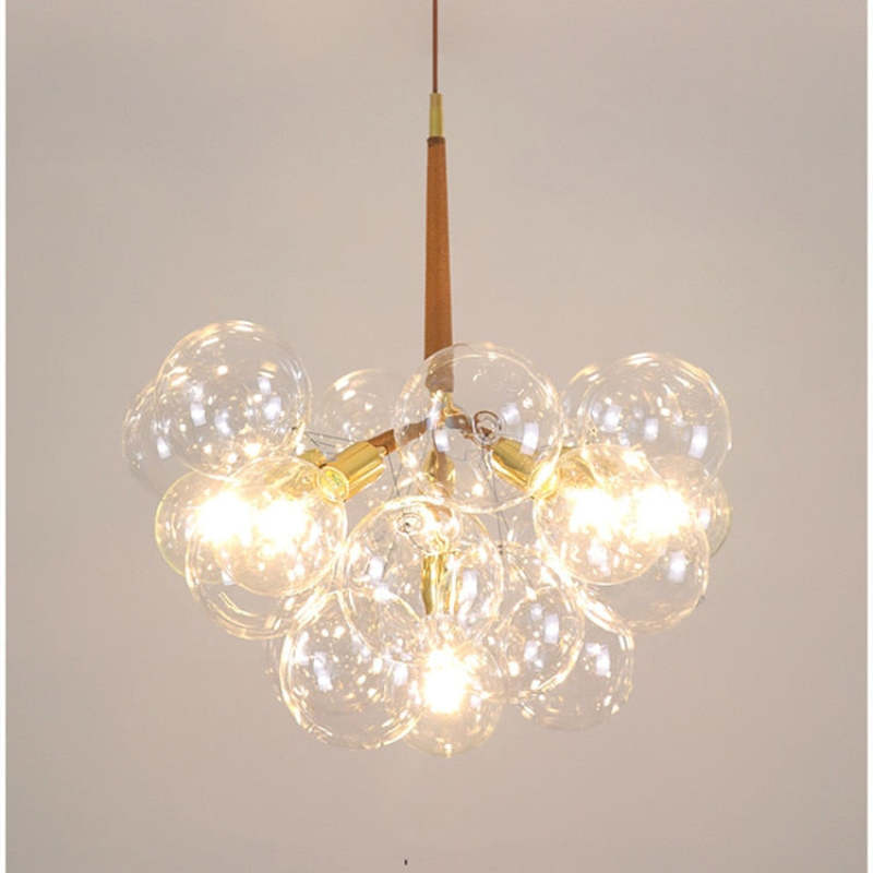 Valentina Nordic Luxury Clear Bubble Pendant Light , White/Black/Coffee - Cueteks