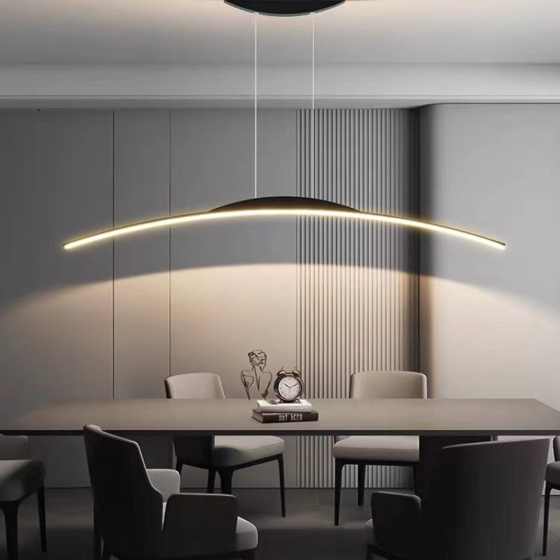 Louise Black White-light option pictured above a dining table
