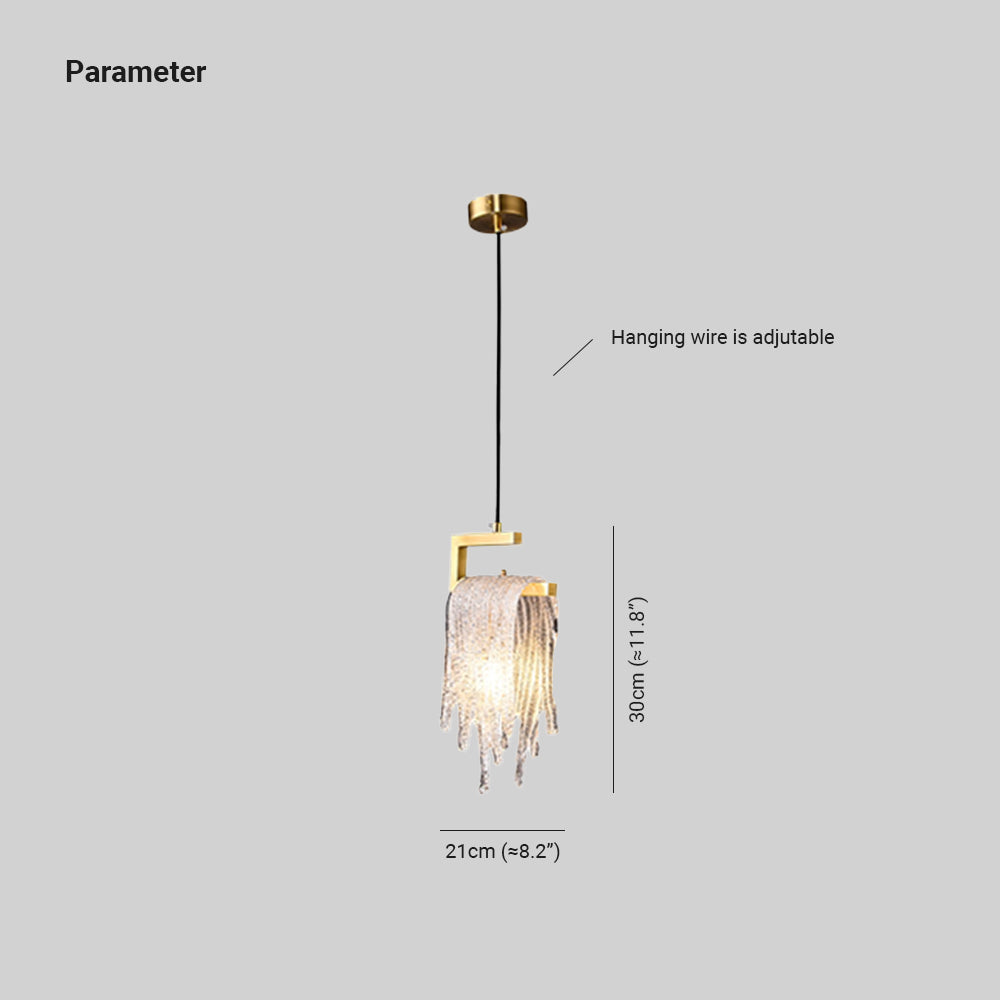 Kristy guide showing 21 cm width, 30 cm body height including the bracket and an adjustable hanging wire