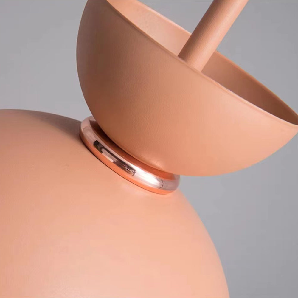 Detail of the Morandi pink metal upper cup and connecting ring