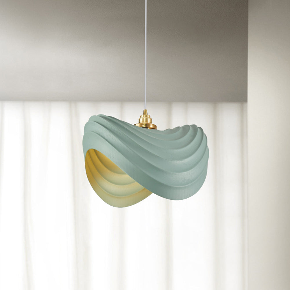 Renée Wabi-Sabi Minimalisme Ripple Pendant Light, Resin&Metal - Cueteks