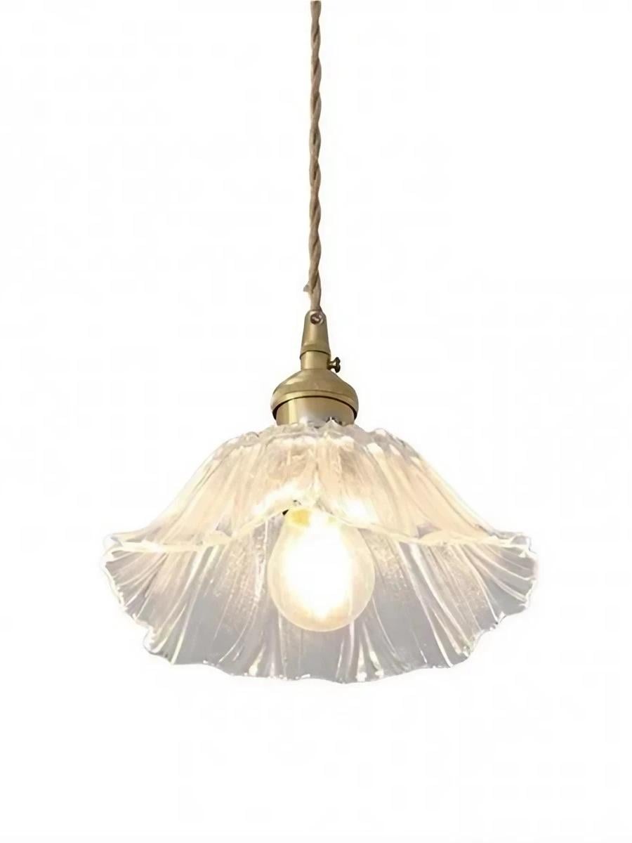 Design A clear lotus glass pendant on white