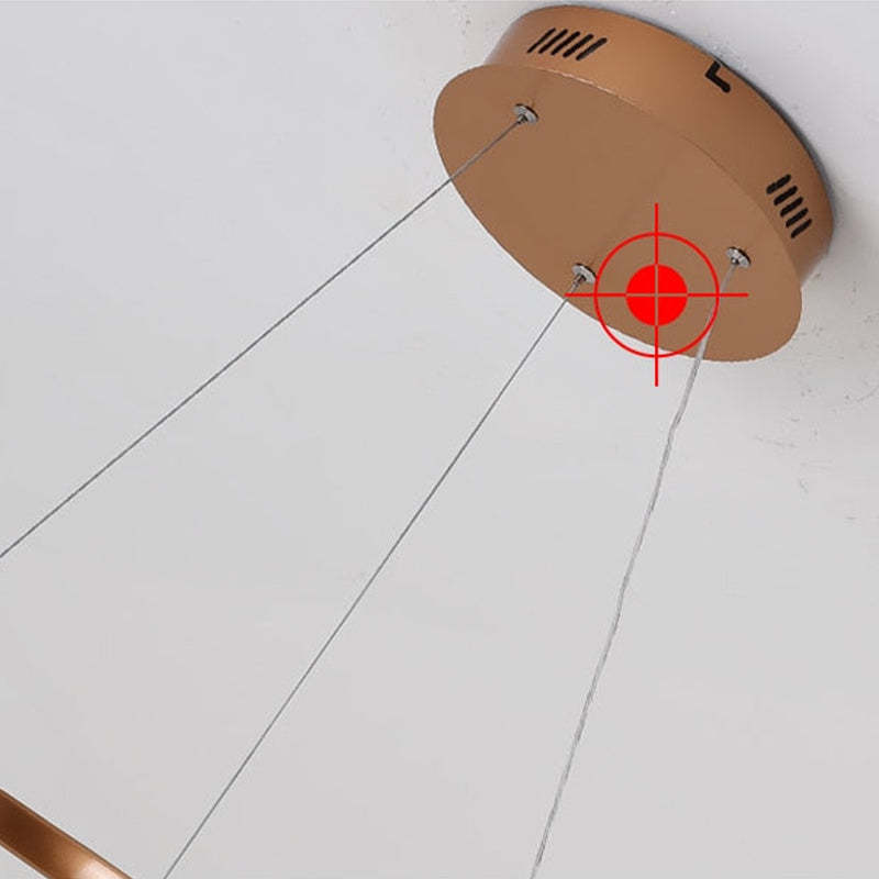 Close view of round canopy and suspension wires
