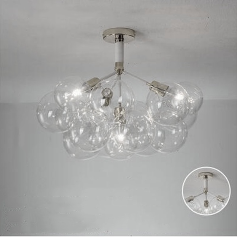 Valentina Nordic Luxury Clear Bubble Pendant Light , White/Black/Coffee - Cueteks