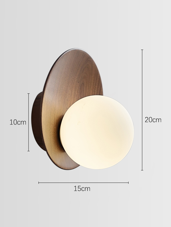 Lunetta dimension diagram with 20 cm overall height, 15 cm horizontal span and a separate 10 cm rear-piece label