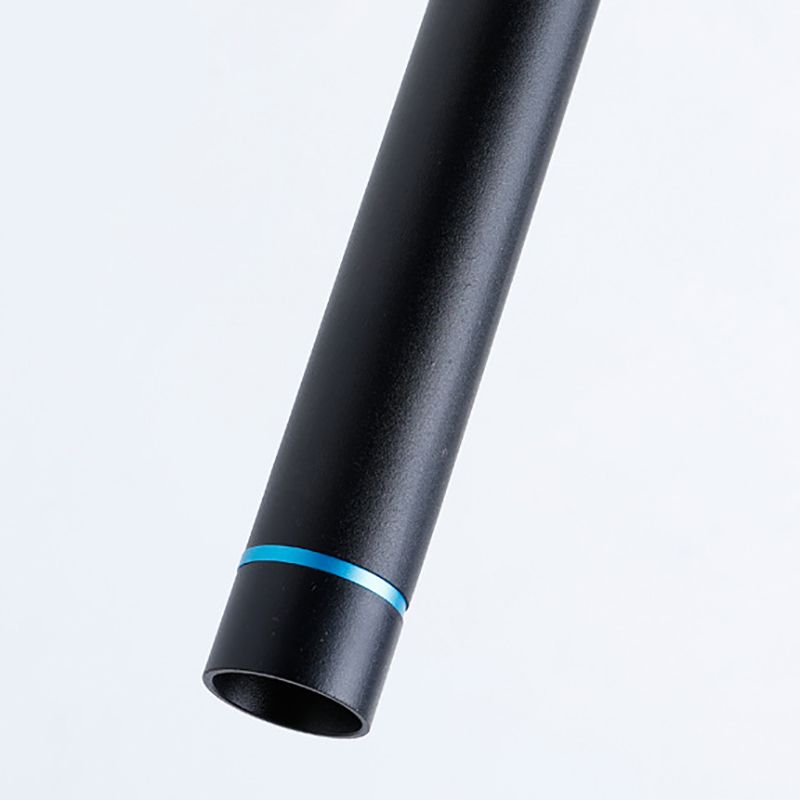 Close-up of the textured black Edge tube, narrow blue-looking ring and unlit circular opening