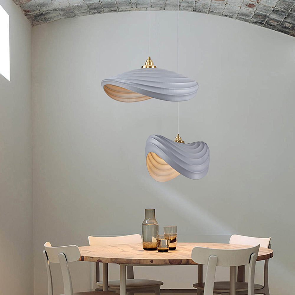 Renée Wabi-Sabi Minimalisme Ripple Pendant Light, Resin&Metal - Cueteks