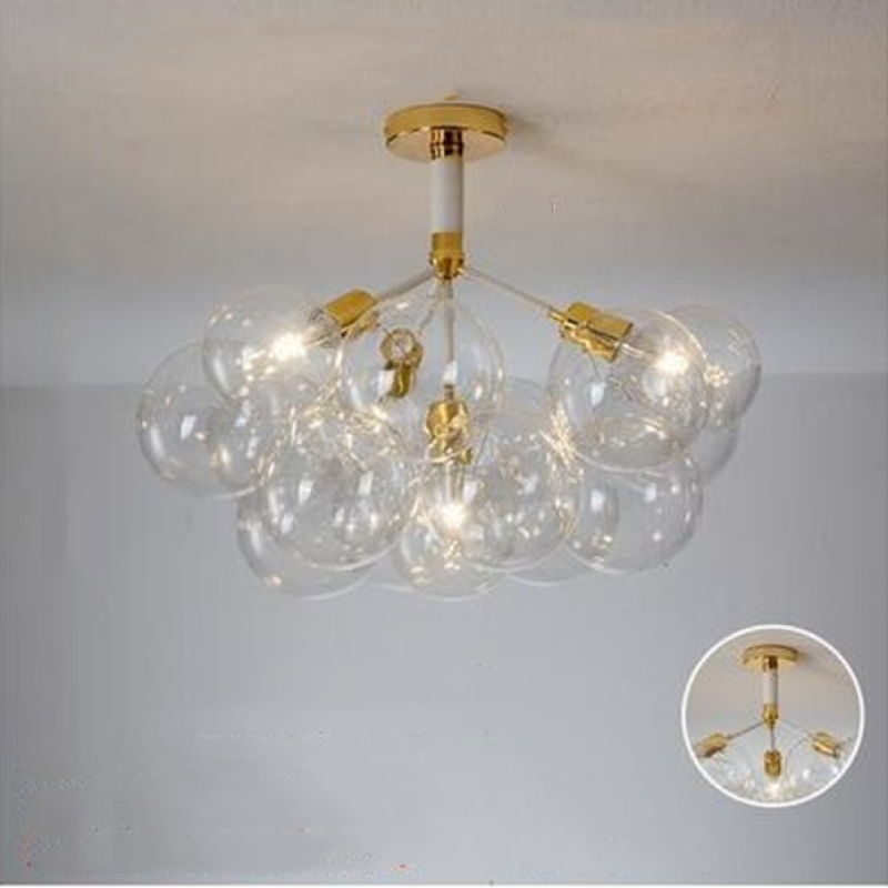 Valentina Nordic Luxury Clear Bubble Pendant Light , White/Black/Coffee - Cueteks