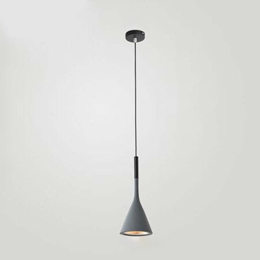 Gray single metal cone pendant