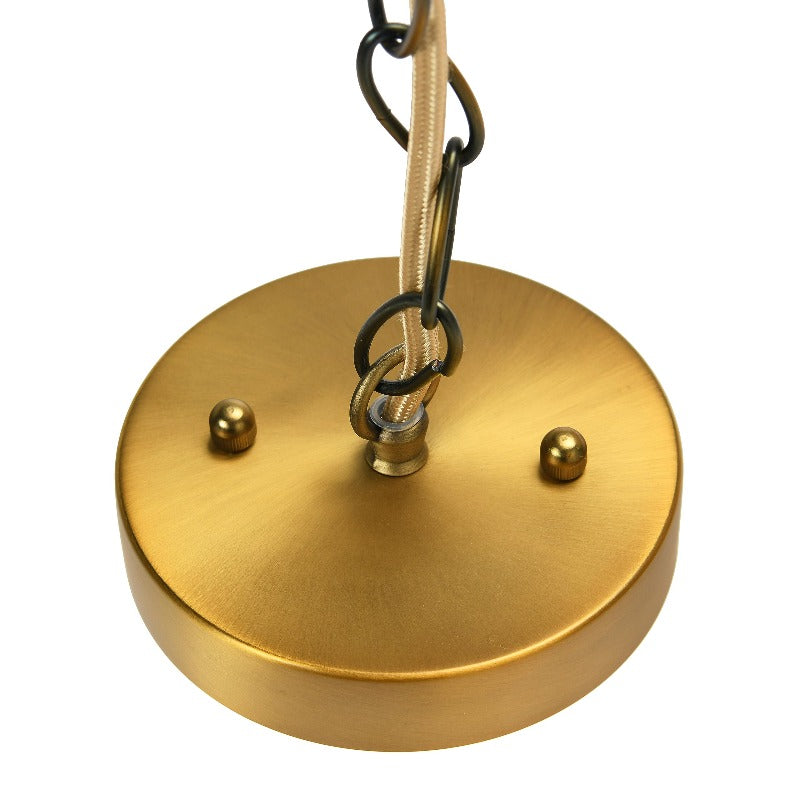 Gold-tone ceiling canopy with hanging chain