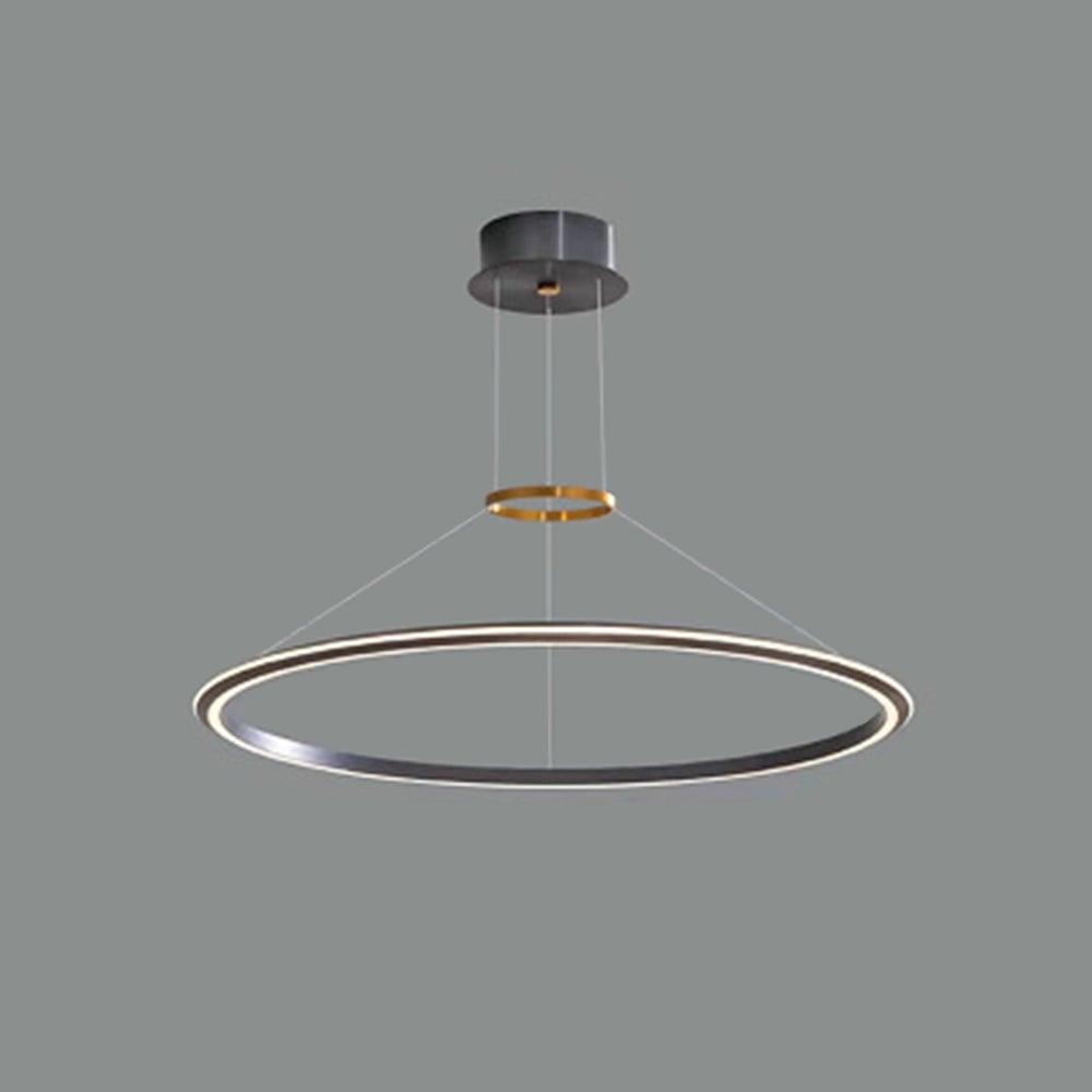 Arisha single-ring pendant with black rim and gold-tone suspension link