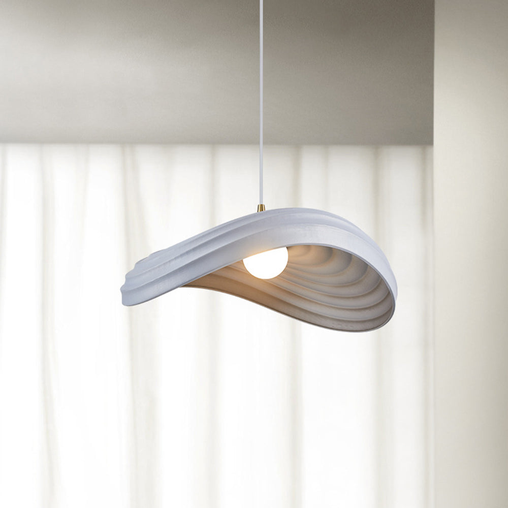 Renée Wabi-Sabi Minimalisme Ripple Pendant Light, Resin&Metal - Cueteks