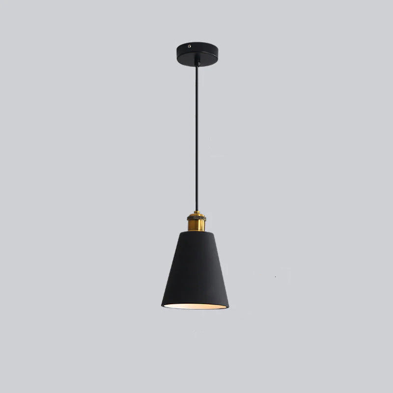 Black Morandi Style A pendant with a tall tapered shade.