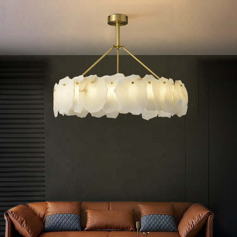 Marilyn 31.5-inch variant above a brown sofa.