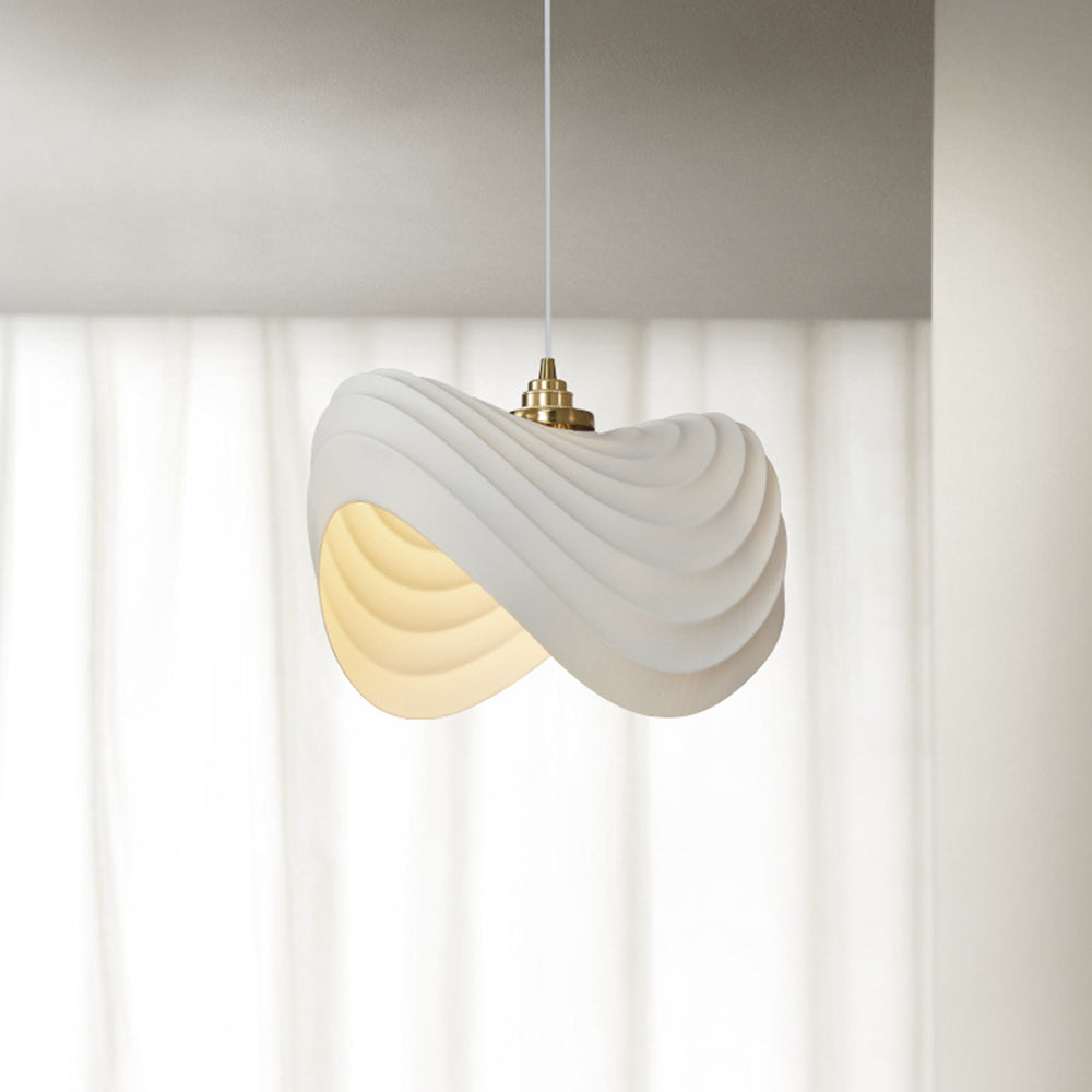 Renée Wabi-Sabi Minimalisme Ripple Pendant Light, Resin&Metal - Cueteks