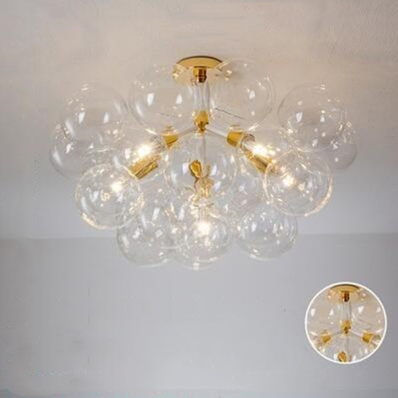 Valentina Nordic Luxury Clear Bubble Pendant Light , White/Black/Coffee - Cueteks
