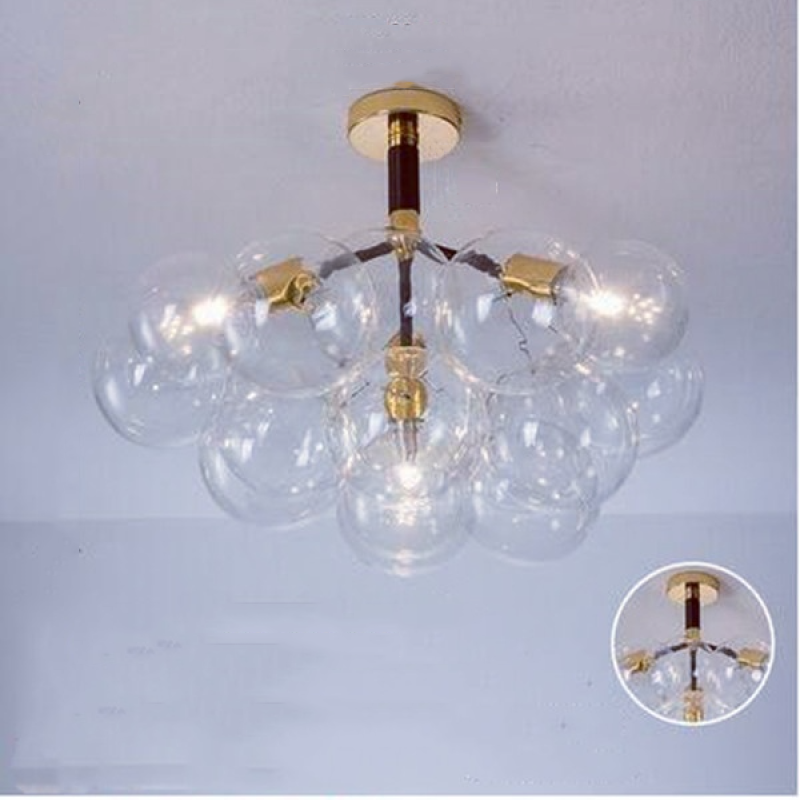 Valentina Nordic Luxury Clear Bubble Pendant Light , White/Black/Coffee - Cueteks
