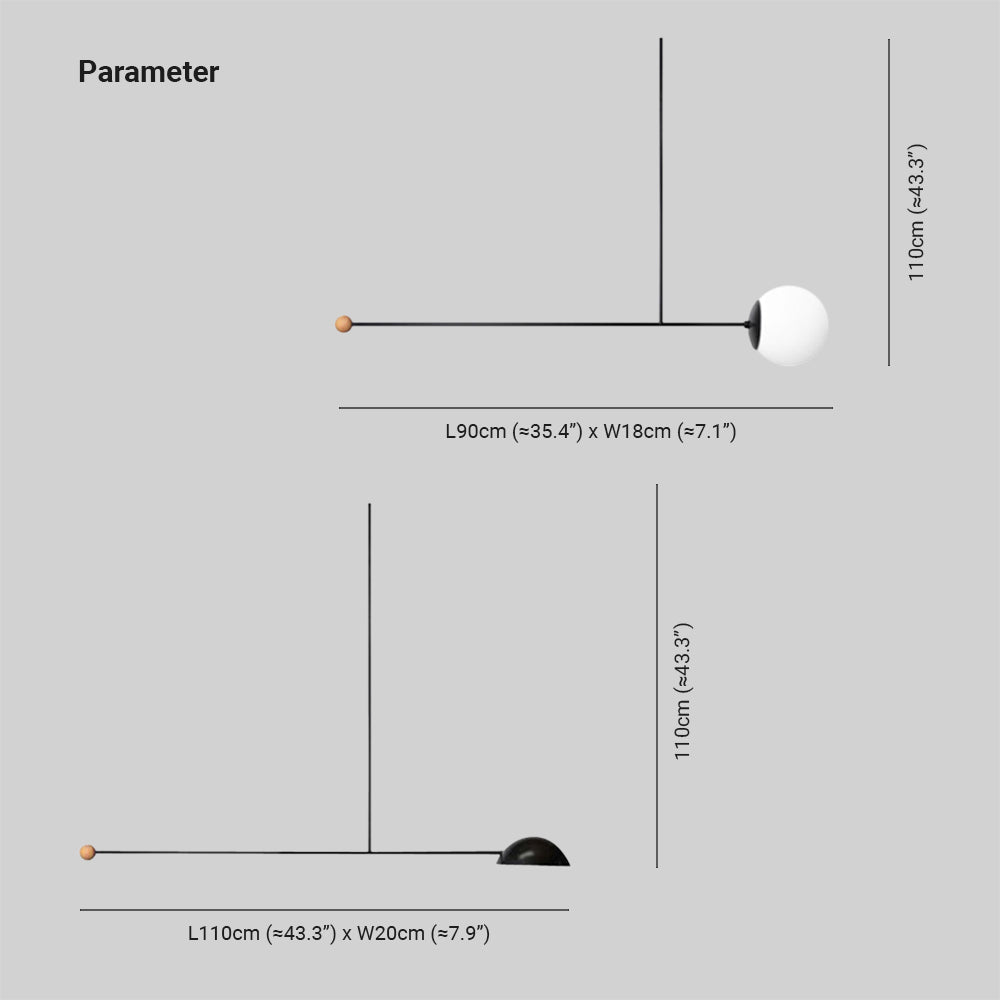 Single-head Avi diagrams: globe 90 × 18 × 110 cm and dome 110 × 20 × 110 cm
