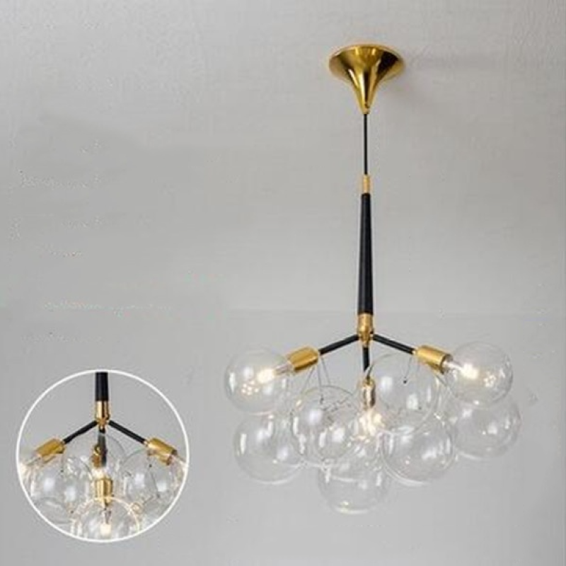 Valentina Nordic Luxury Clear Bubble Pendant Light , White/Black/Coffee - Cueteks