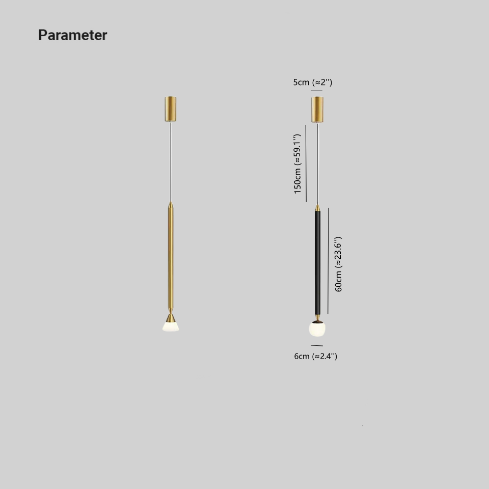 Carr guide beside Style B: 5 cm canopy width, 150 cm upper cord, 60 cm straight rod segment and 6 cm globe width