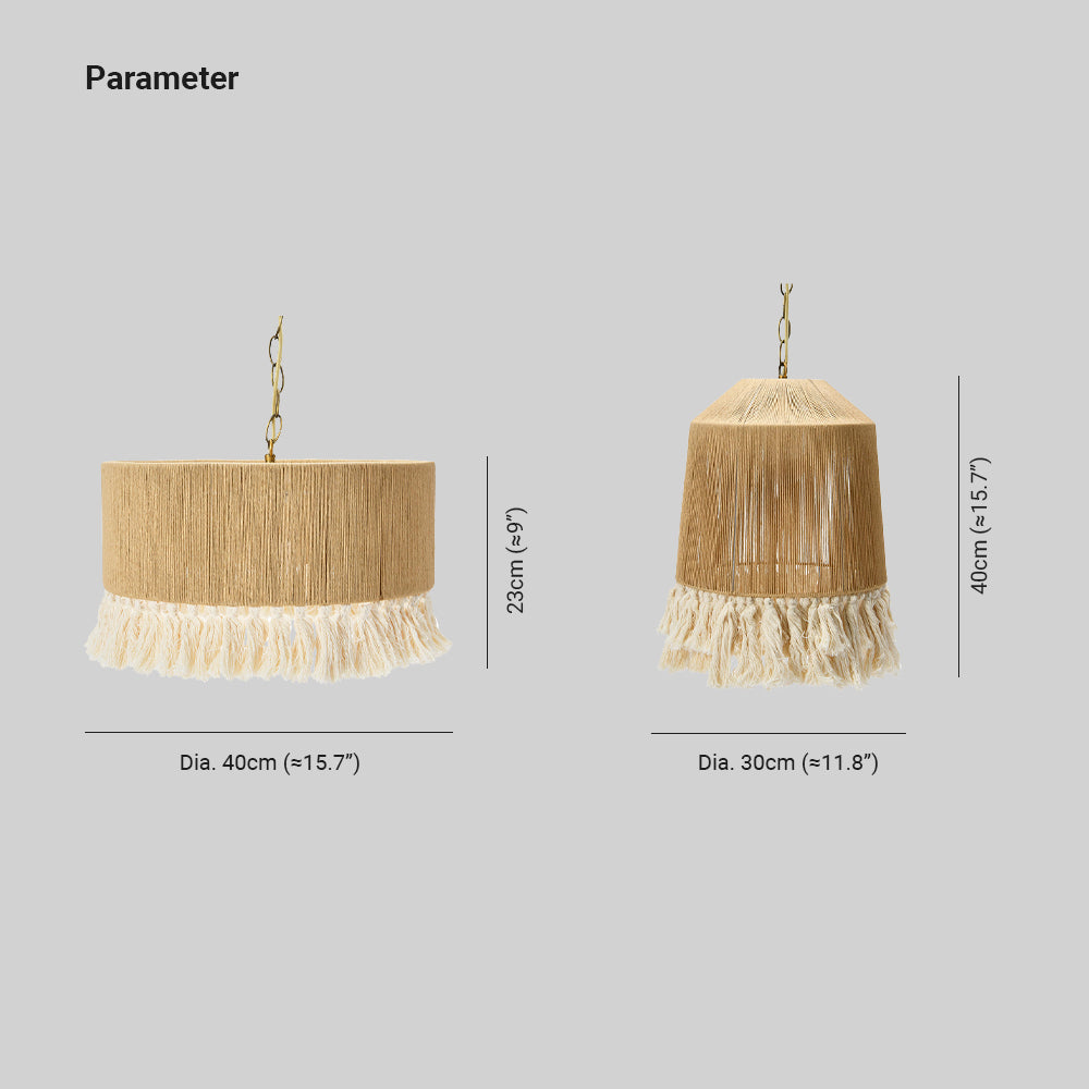 Ritta drawing comparing 40 cm drum and 30 cm tapered shade