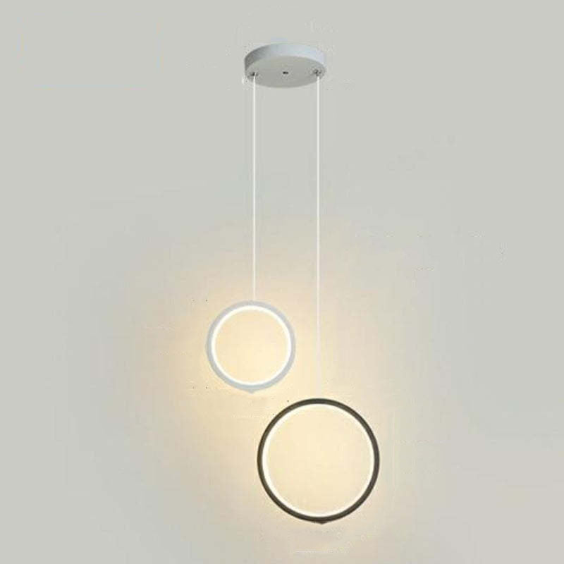 Offset white and black rings illuminated