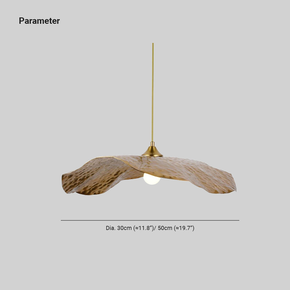 Carins diagram showing single leaf pendant and 30 to 50 cm diameter labels
