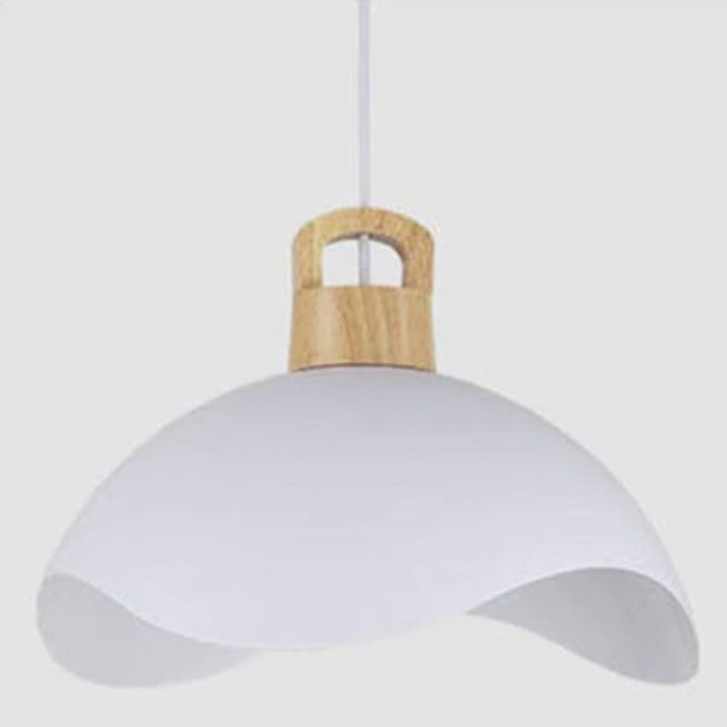 Morandi Colorful Shade Single Pendant Lights, Wood & Metal - Cueteks
