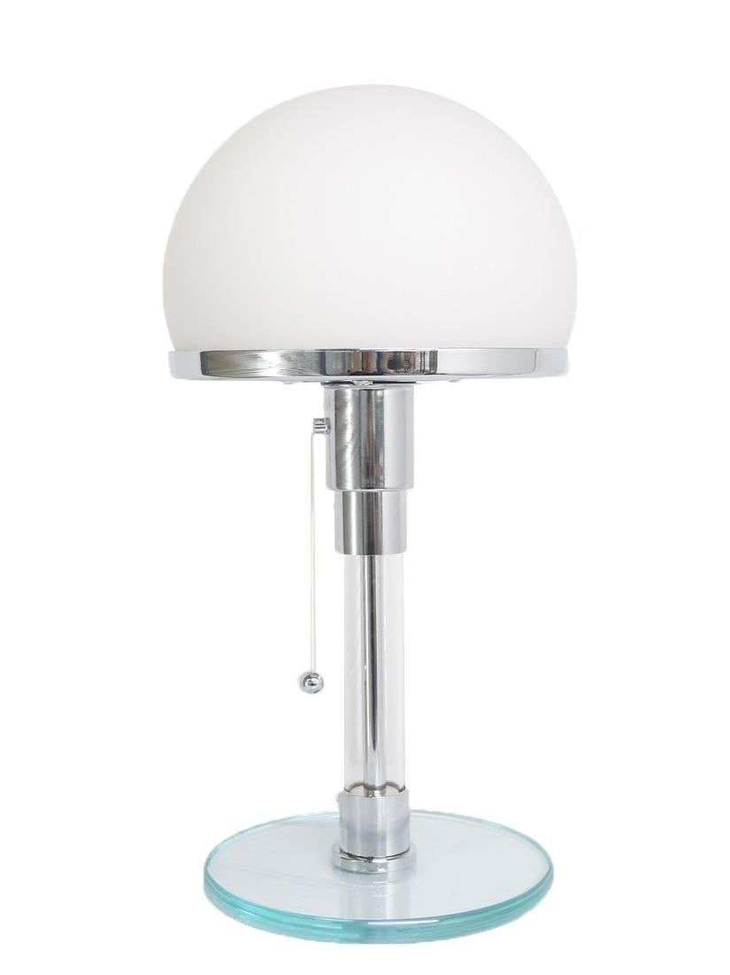 Minimalist Metal and Glass Bauhaus LED Table Lamp - Cueteks
