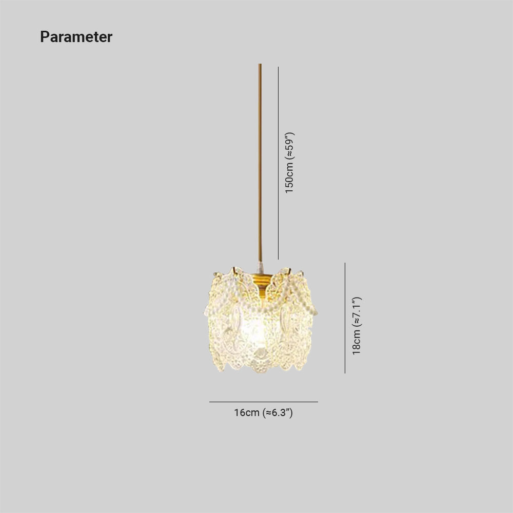 Kirsten dimension diagram showing 150 cm suspension, 18 cm body height and 16 cm shade width.