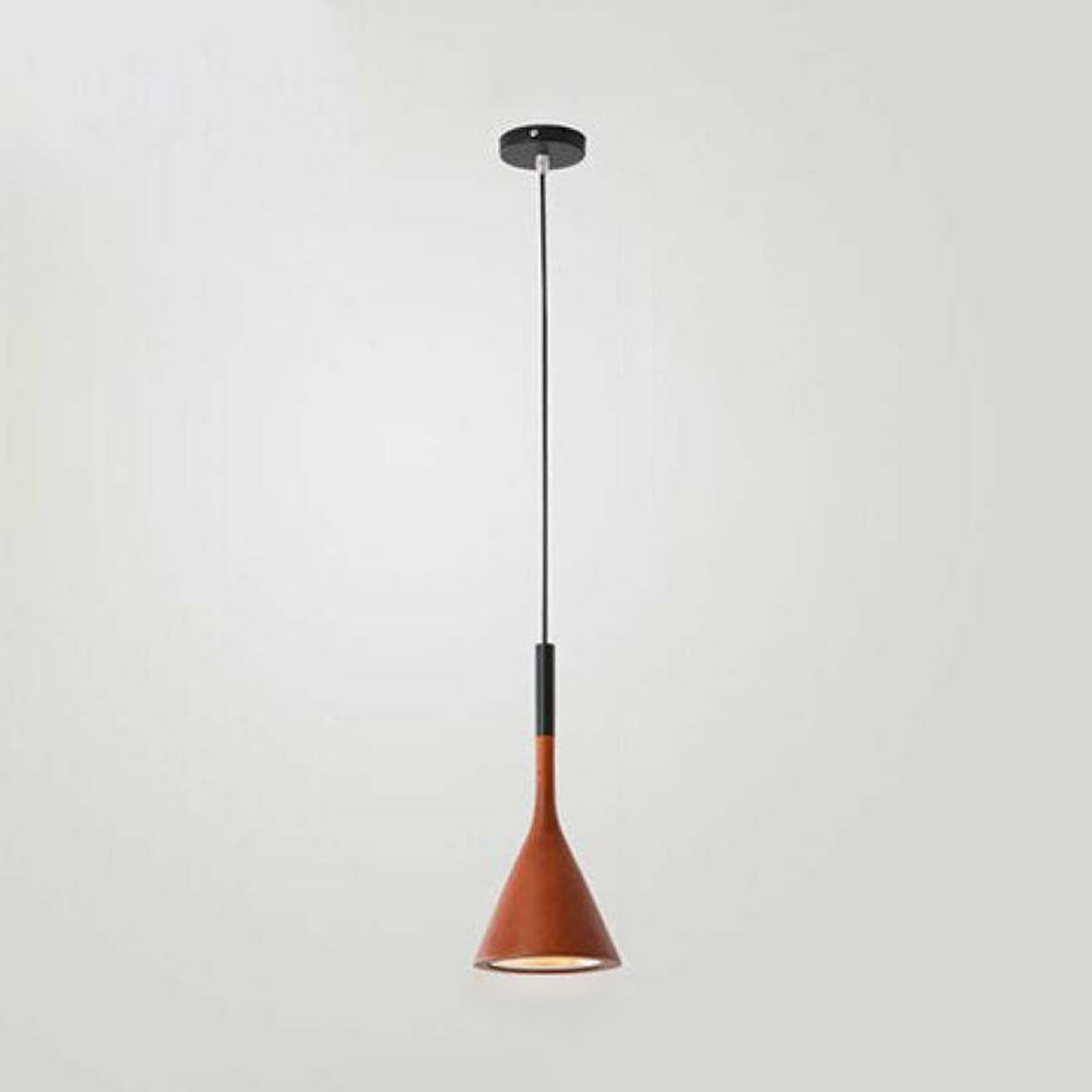 Red single metal cone pendant